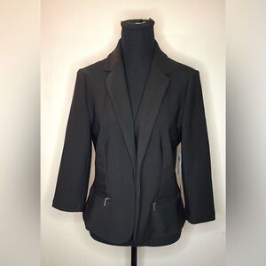 89th+Madison-‎ Women Black Blazer Jacket 3/4 sleeve Size PM